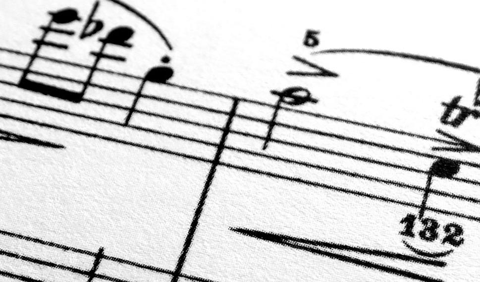 Slide Notenblatt im Kopf der Homepage des Kirchenmusikvereins Fürth